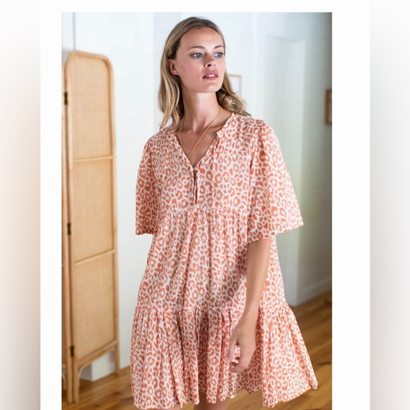 Emerson Fry Isla Dress in Sunbaked Leopard Size M/L NWOT - Picture 2 of 7